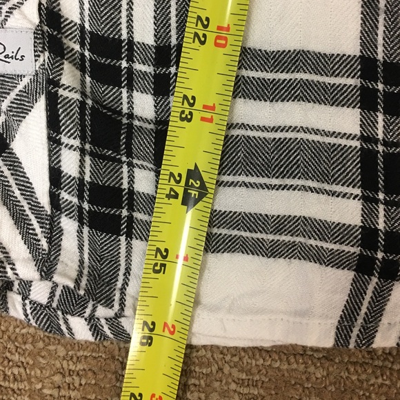 Rails Black White Plaid Button Down Shirt Small - Picture 8 of 8